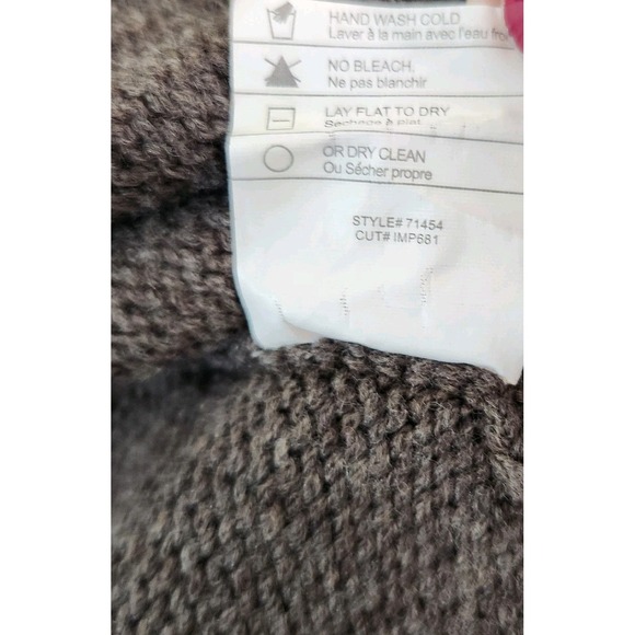 Vince Womens Brown Wool Blend Chunky Button Cardigan Balloon 3/4 Sleeves Large - Picture 11 of 11